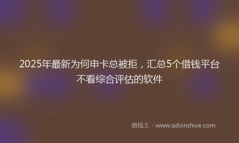 2025年最新为何申卡总被拒，汇总5个借钱平台不看综合评估的软件