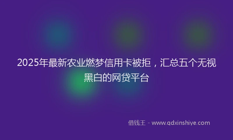 2025年最新农业燃梦信用卡被拒，汇总五个无视黑白的网贷平台