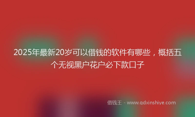 2025年最新20岁可以借钱的软件有哪些，概括五个无视黑户花户必下款口子