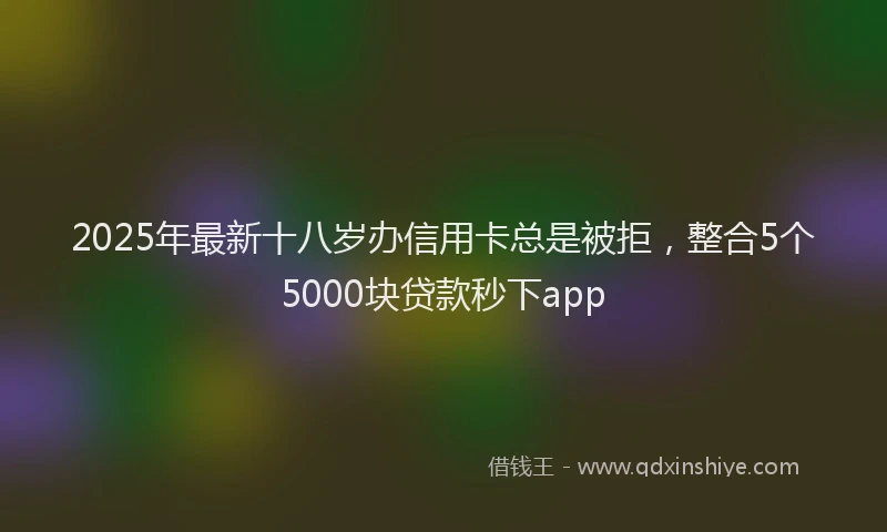 2025年最新十八岁办信用卡总是被拒，整合5个5000块贷款秒下app