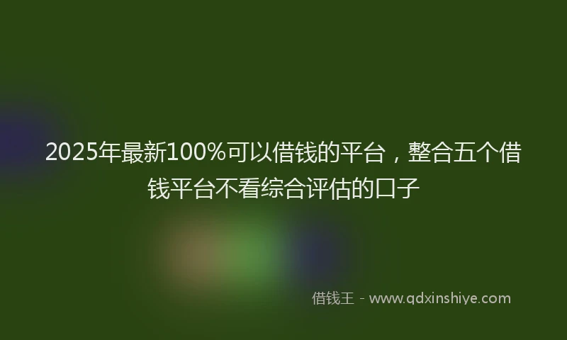 2025年最新100%可以借钱的平台，整合五个借钱平台不看综合评估的口子