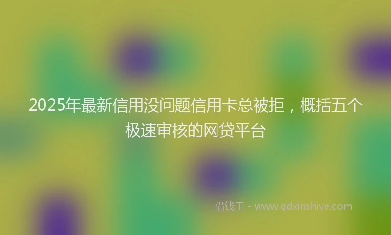 2025年最新信用没问题信用卡总被拒，概括五个极速审核的网贷平台