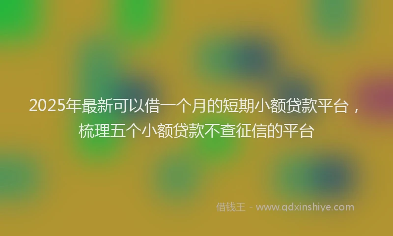 2025年最新可以借一个月的短期小额贷款平台，梳理五个小额贷款不查征信的平台