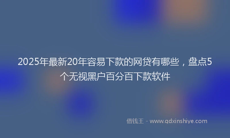 2025年最新20年容易下款的网贷有哪些，盘点5个无视黑户百分百下款软件