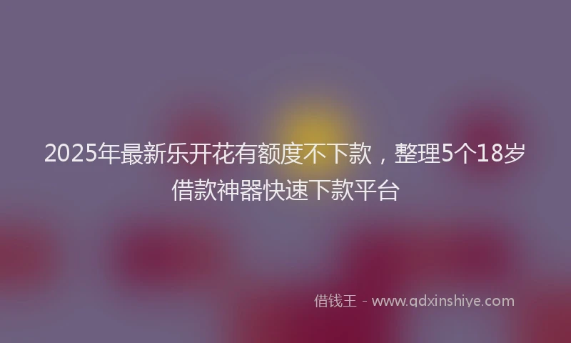 2025年最新乐开花有额度不下款，整理5个18岁借款神器快速下款平台