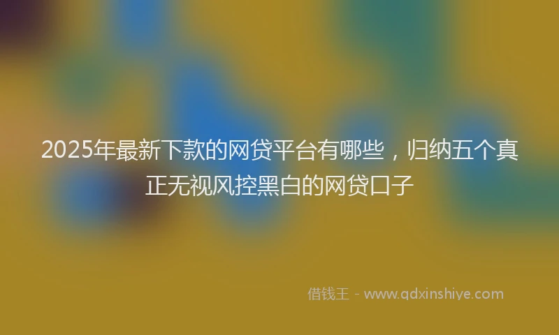 2025年最新下款的网贷平台有哪些，归纳五个真正无视风控黑白的网贷口子