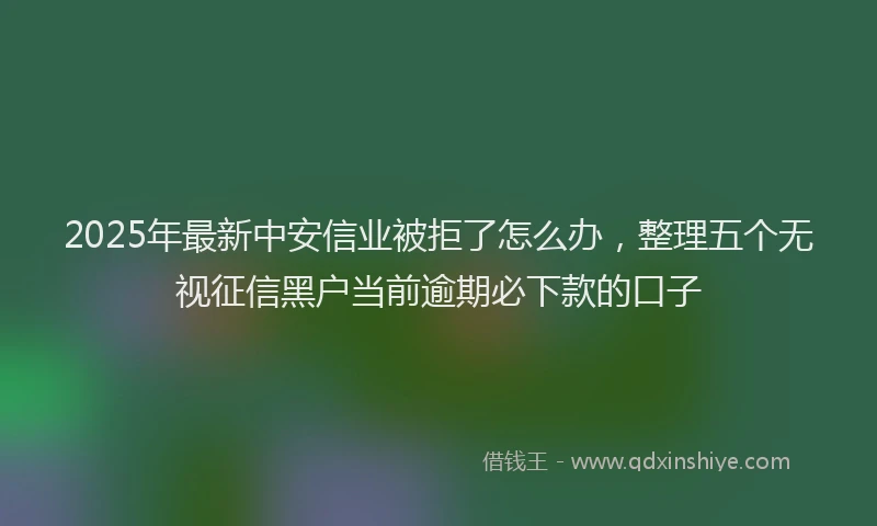2025年最新中安信业被拒了怎么办，整理五个无视征信黑户当前逾期必下款的口子