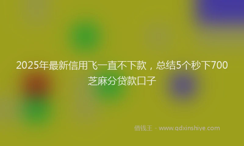 2025年最新信用飞一直不下款，总结5个秒下700芝麻分贷款口子