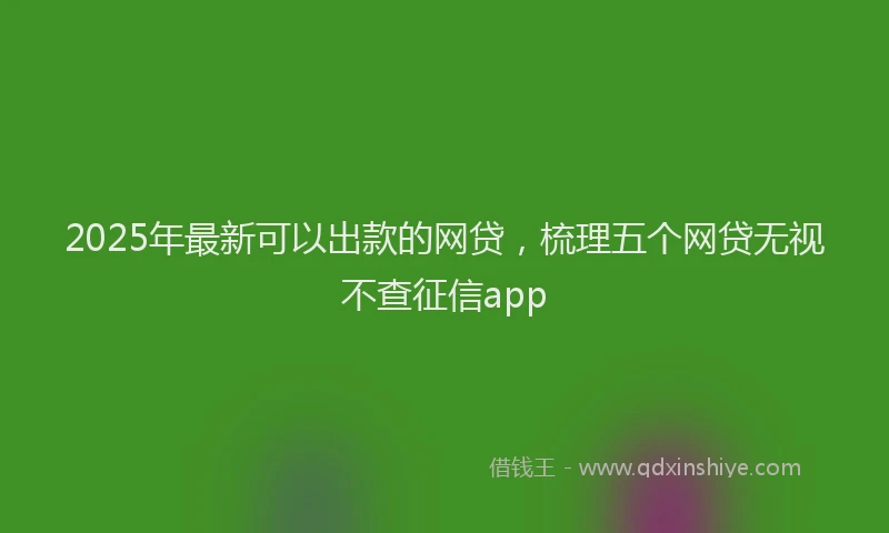 2025年最新可以出款的网贷，梳理五个网贷无视不查征信app