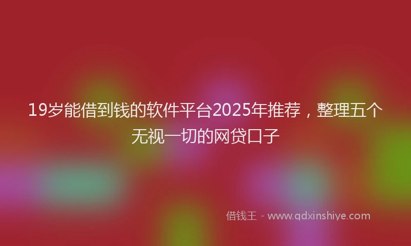 19岁能借到钱的软件平台2025年推荐，整理五个无视一切的网贷口子