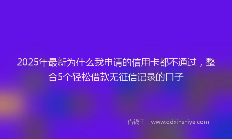 2025年最新为什么我申请的信用卡都不通过，整合5个轻松借款无征信记录的口子
