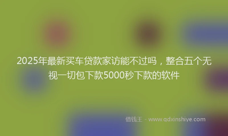 2025年最新买车贷款家访能不过吗，整合五个无视一切包下款5000秒下款的软件