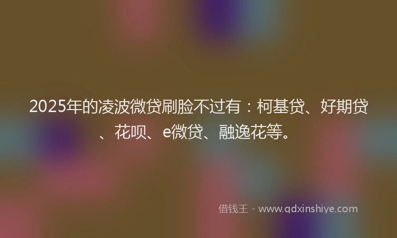2025年的凌波微贷刷脸不过有：柯基贷、好期贷、花呗、e微贷、融逸花等。