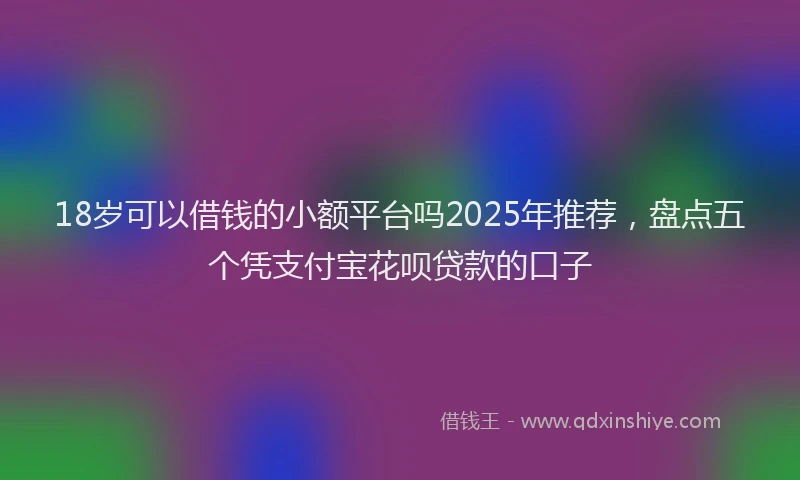 18岁可以借钱的小额平台吗2025年推荐，盘点五个凭支付宝花呗贷款的口子
