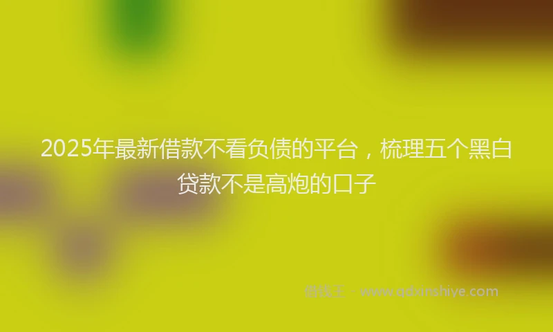 2025年最新借款不看负债的平台，梳理五个黑白贷款不是高炮的口子