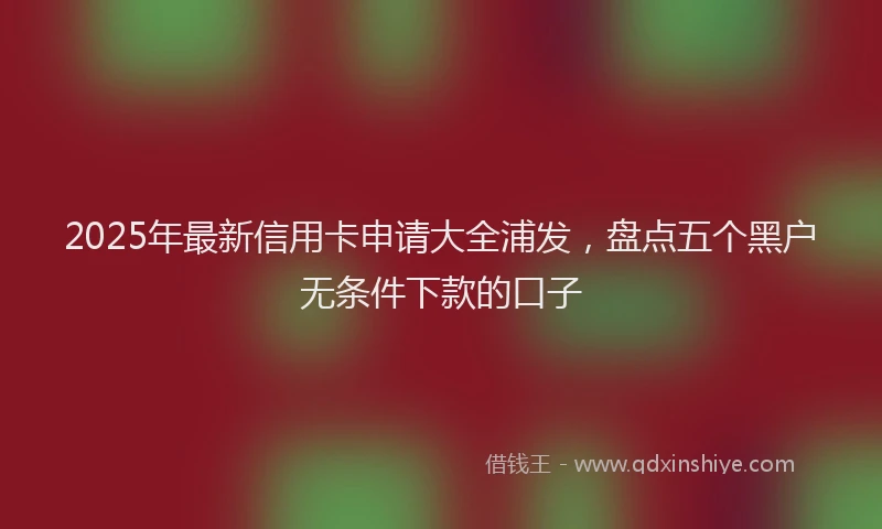 2025年最新信用卡申请大全浦发，盘点五个黑户无条件下款的口子