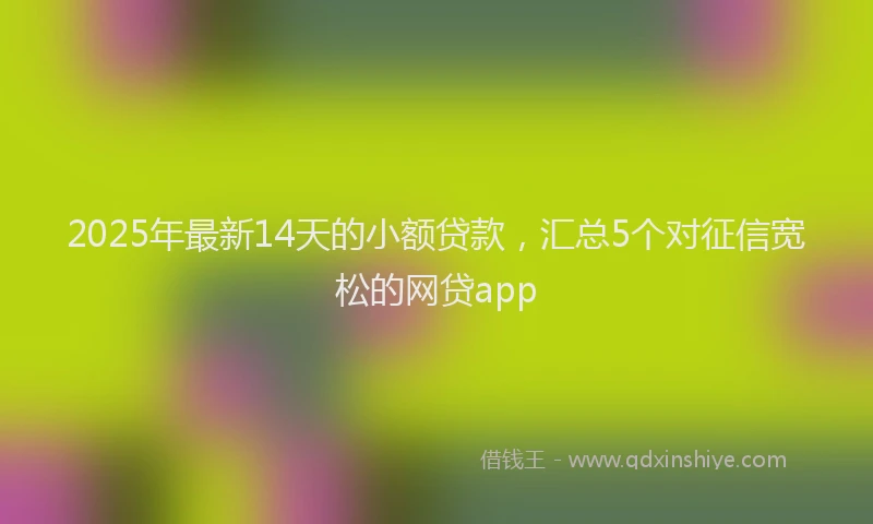 2025年最新14天的小额贷款，汇总5个对征信宽松的网贷app