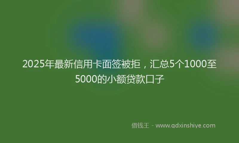 2025年最新信用卡面签被拒，汇总5个1000至5000的小额贷款口子