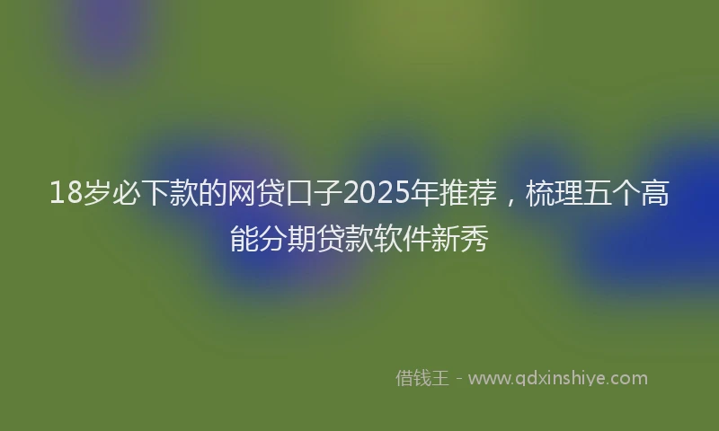 18岁必下款的网贷口子2025年推荐，梳理五个高能分期贷款软件新秀