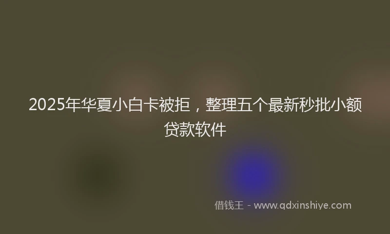 2025年华夏小白卡被拒，整理五个最新秒批小额贷款软件