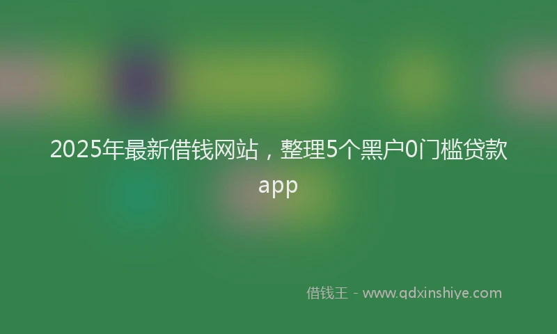 2025年最新借钱网站，整理5个黑户0门槛贷款app