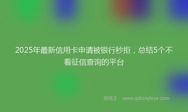 2025年最新信用卡申请被银行秒拒，总结5个不看征信查询的平台
