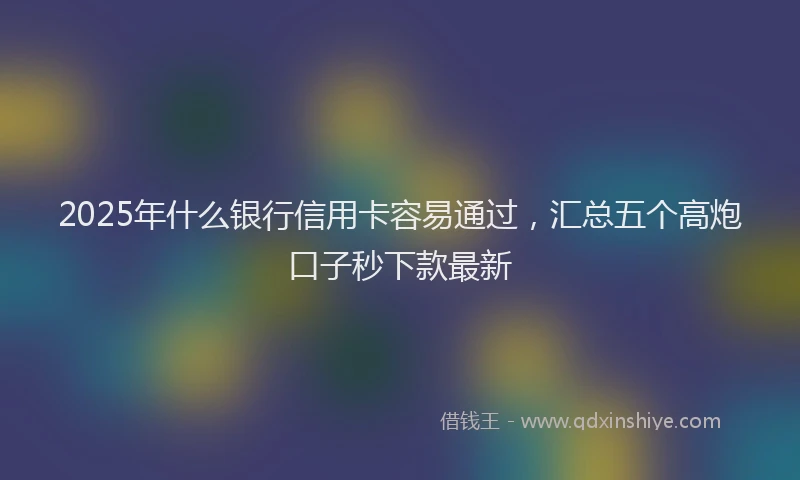 2025年什么银行信用卡容易通过，汇总五个高炮口子秒下款最新