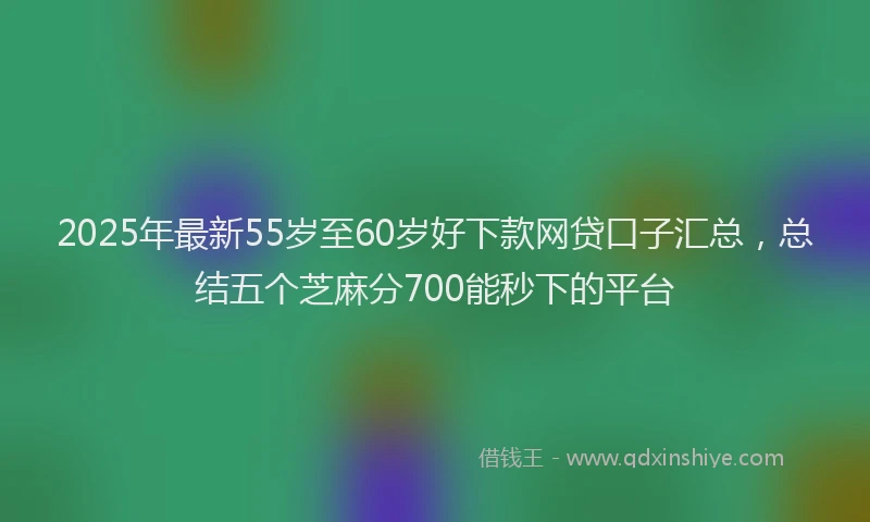 2025年最新55岁至60岁好下款网贷口子汇总，总结五个芝麻分700能秒下的平台