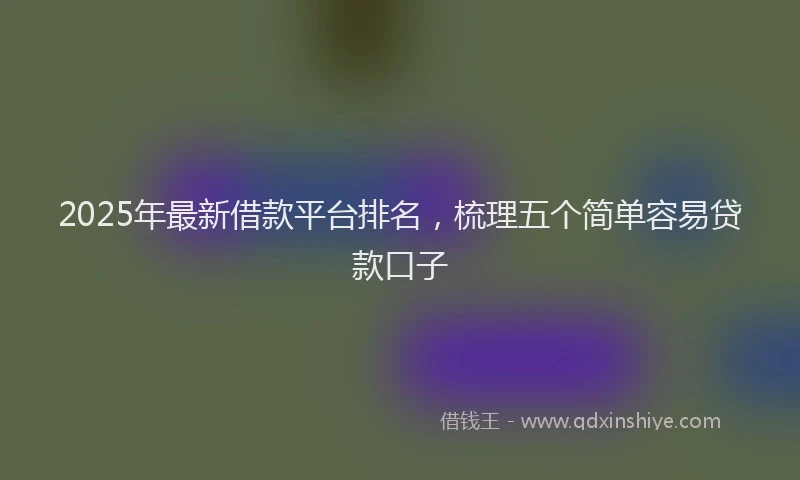 2025年最新借款平台排名，梳理五个简单容易贷款口子