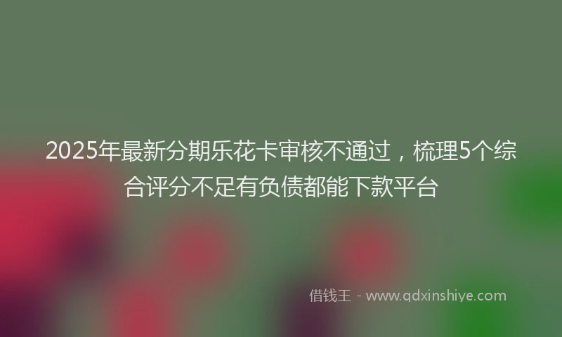 2025年最新分期乐花卡审核不通过，梳理5个综合评分不足有负债都能下款平台