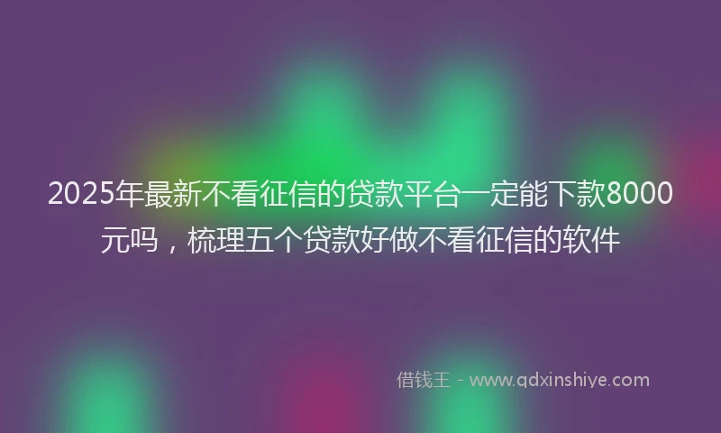 2025年最新不看征信的贷款平台一定能下款8000元吗，梳理五个贷款好做不看征信的软件