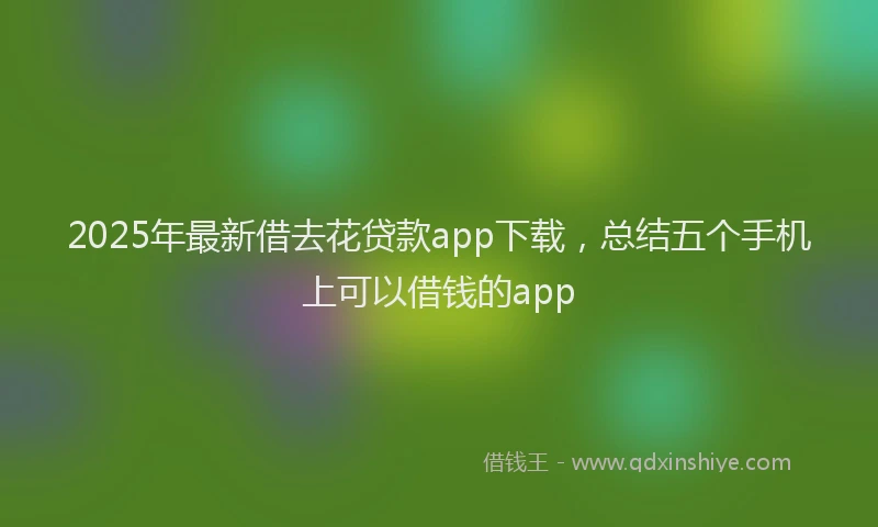 2025年最新借去花贷款app下载，总结五个手机上可以借钱的app