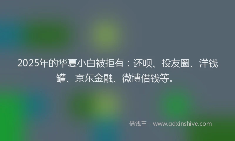 2025年的华夏小白被拒有：还呗、投友圈、洋钱罐、京东金融、微博借钱等。