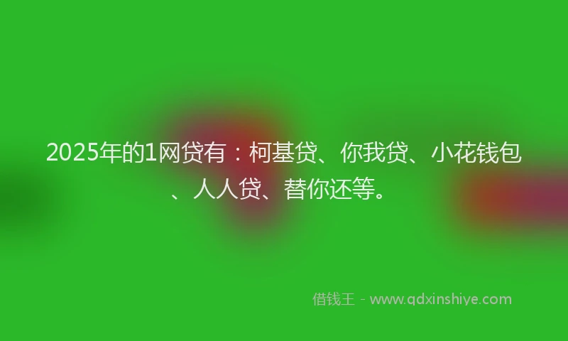 2025年的1网贷有：柯基贷、你我贷、小花钱包、人人贷、替你还等。