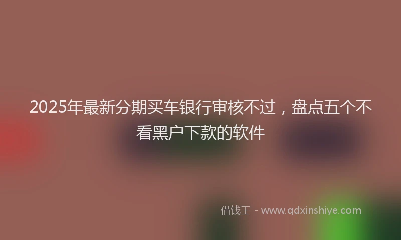 2025年最新分期买车银行审核不过，盘点五个不看黑户下款的软件