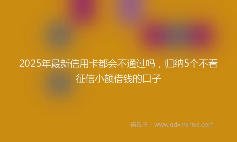 2025年最新信用卡都会不通过吗，归纳5个不看征信小额借钱的口子