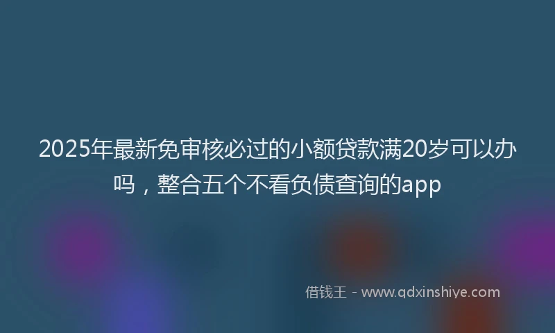 2025年最新免审核必过的小额贷款满20岁可以办吗，整合五个不看负债查询的app