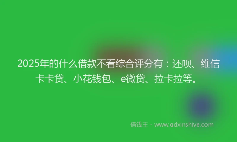 2025年的什么借款不看综合评分有：还呗、维信卡卡贷、小花钱包、e微贷、拉卡拉等。