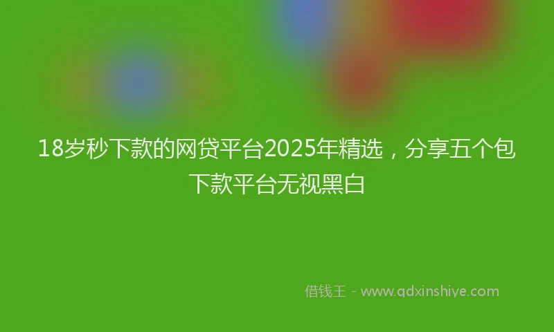 18岁秒下款的网贷平台2025年精选，分享五个包下款平台无视黑白