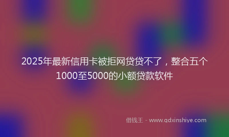 2025年最新信用卡被拒网贷贷不了，整合五个1000至5000的小额贷款软件