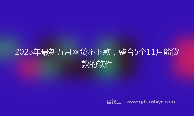2025年最新五月网贷不下款，整合5个11月能贷款的软件