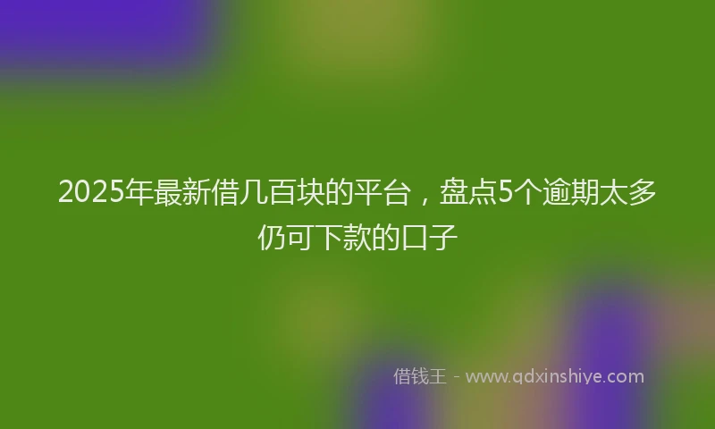2025年最新借几百块的平台，盘点5个逾期太多仍可下款的口子