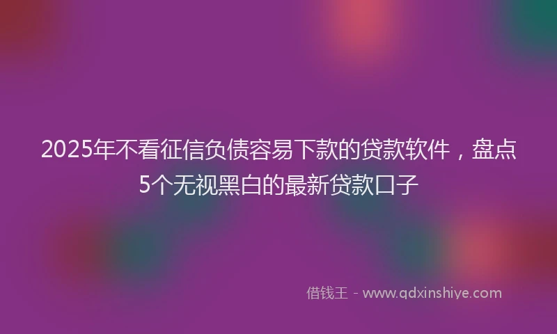 2025年不看征信负债容易下款的贷款软件，盘点5个无视黑白的最新贷款口子