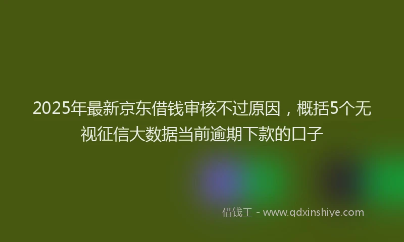 2025年最新京东借钱审核不过原因，概括5个无视征信大数据当前逾期下款的口子