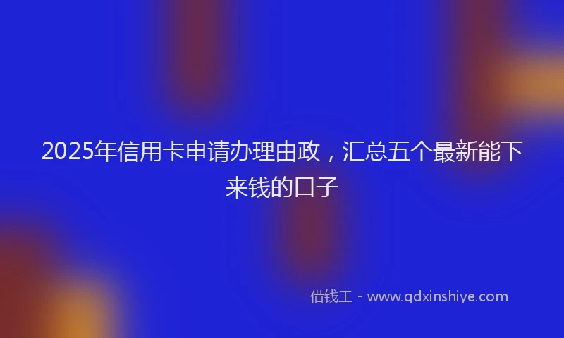 2025年信用卡申请办理由政，汇总五个最新能下来钱的口子