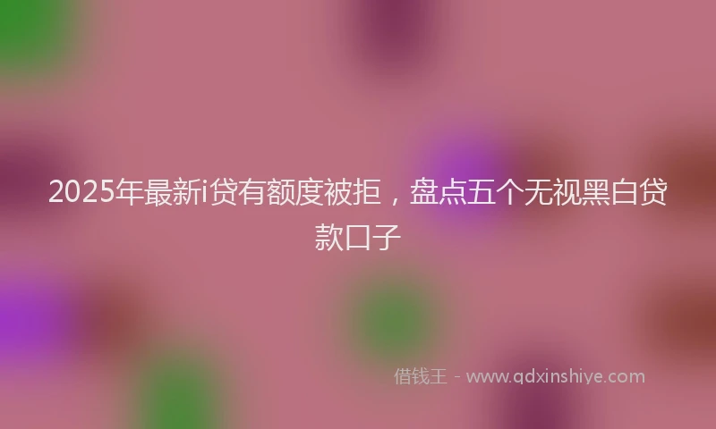 2025年最新i贷有额度被拒，盘点五个无视黑白贷款口子