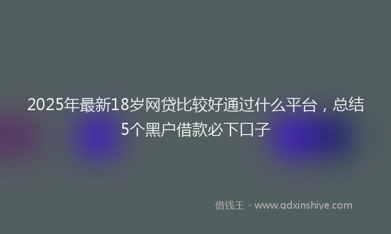 2025年最新18岁网贷比较好通过什么平台，总结5个黑户借款必下口子