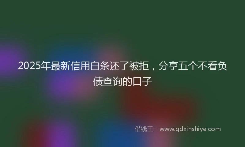 2025年最新信用白条还了被拒，分享五个不看负债查询的口子