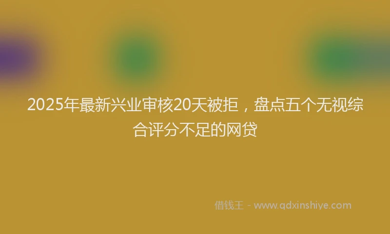 2025年最新兴业审核20天被拒，盘点五个无视综合评分不足的网贷