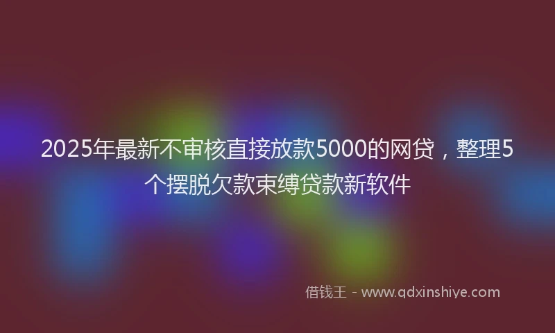2025年最新不审核直接放款5000的网贷，整理5个摆脱欠款束缚贷款新软件